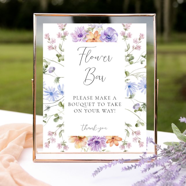 Wildflower Bridal Shower Flower Bar Sign (Creator Uploaded)