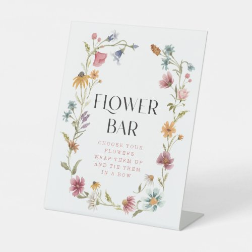 Wildflower Bridal Shower Flower Bar Tabletop Sign
