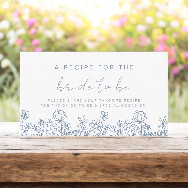 Wildflower Bridal Shower Garden Recipe Share Enclosure Card (Creator Uploaded)