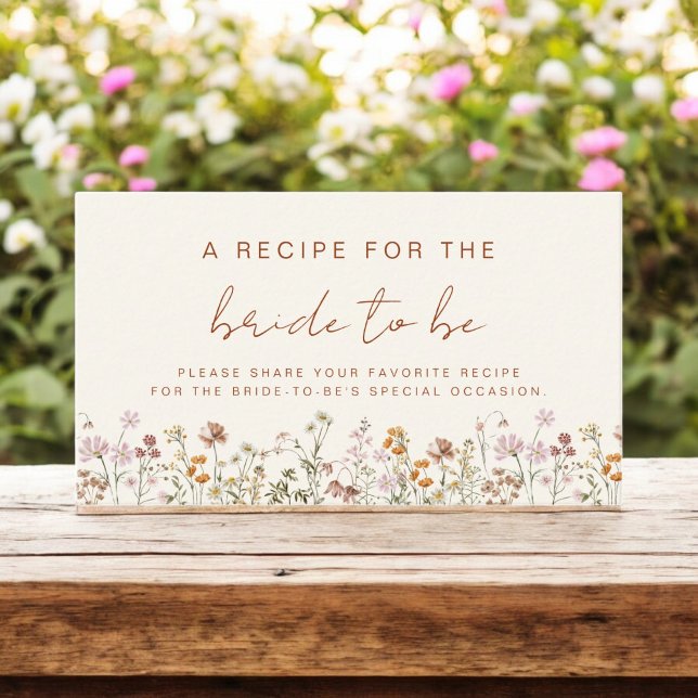 Wildflower Bridal Shower Garden Recipe Share Enclosure Card (Creator Uploaded)