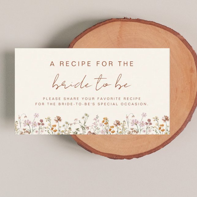 Wildflower Bridal Shower Garden Recipe Share Enclosure Card (Creator Uploaded)