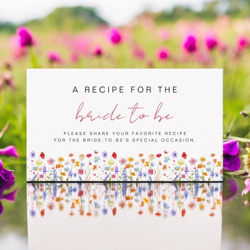 Wildflower Bridal Shower Garden Recipe Share Enclosure Card