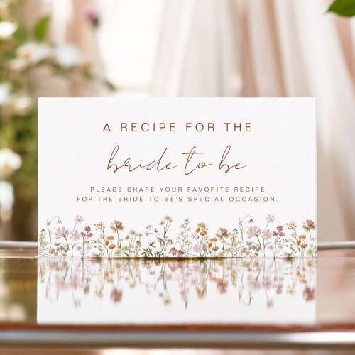 Wildflower Bridal Shower Garden Recipe Share Enclosure Card