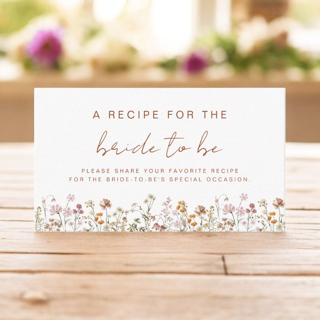 Wildflower Bridal Shower Garden Recipe Share Enclosure Card (Creator Uploaded)