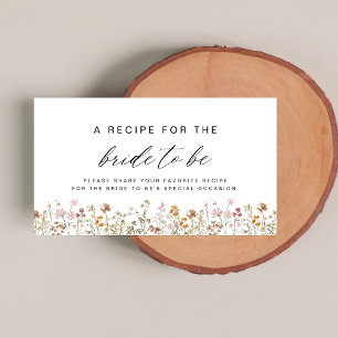 Wildflower Bridal Shower Garden Recipe Share Enclosure Card