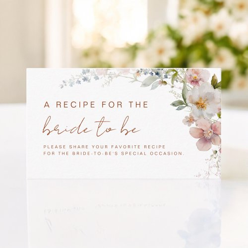 Wildflower Bridal Shower Garden Recipe Share Enclosure Card