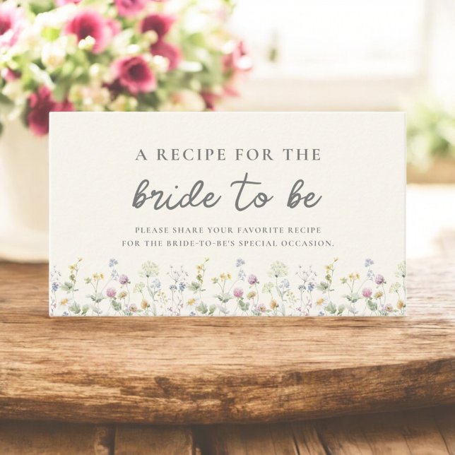 Wildflower Bridal Shower Garden Recipe Share Enclosure Card (Creator Uploaded)