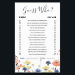 Wildflower bridal shower Guess Who Game Flyer<br><div class="desc">Who knows the Bride best Bridal "Guess Who? "shower game. Wildflower bridal shower design.</div>