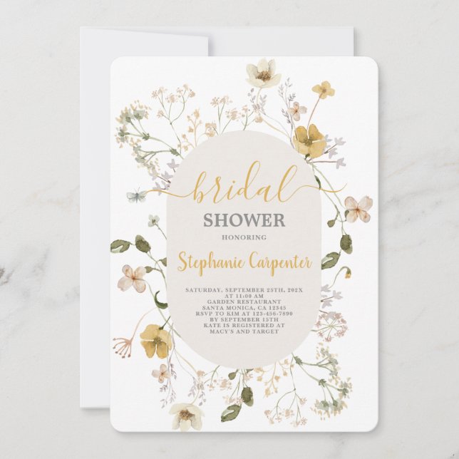 Wildflower Bridal Shower Invitation (Front)
