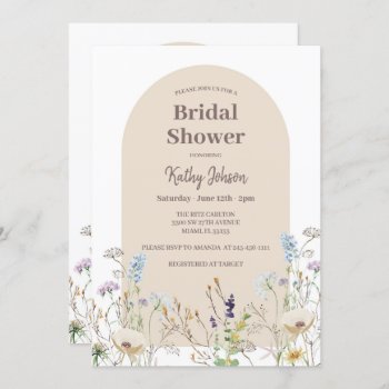 Wildflower Bridal Shower Invitation by HappyPartyStudio at Zazzle