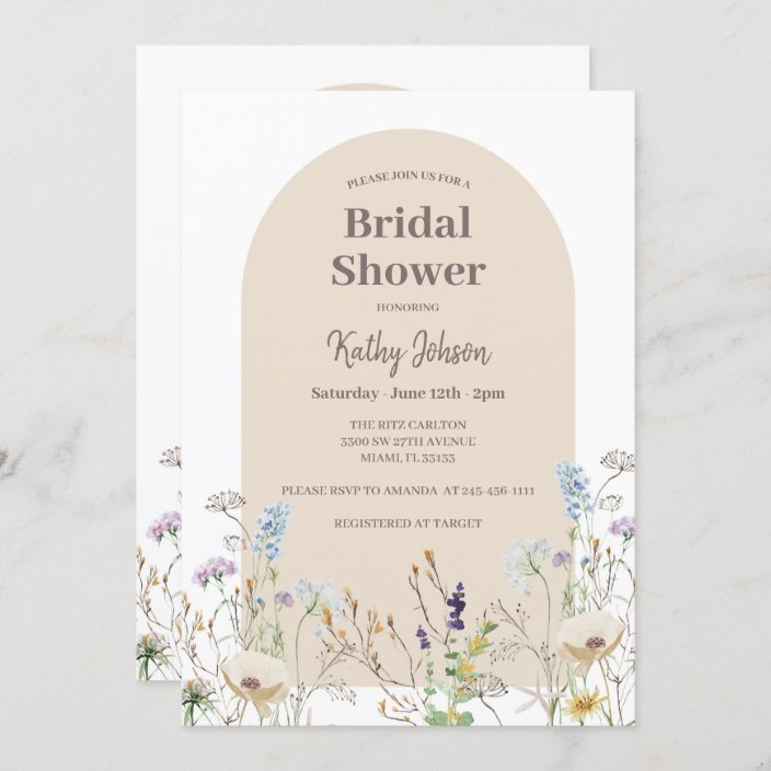 Wildflower Bridal Shower Invitation