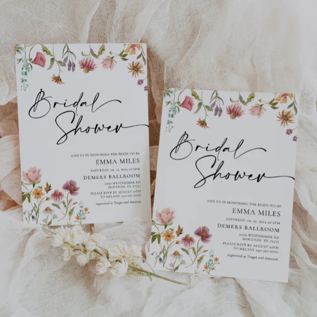 Wildflower Bridal Shower Invitation Zazzle