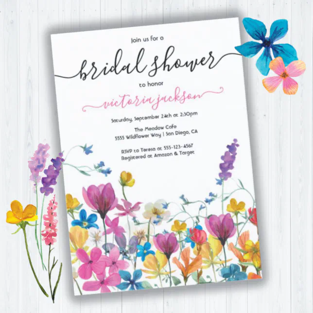 Wildflower Bridal Shower Invitation Zazzle