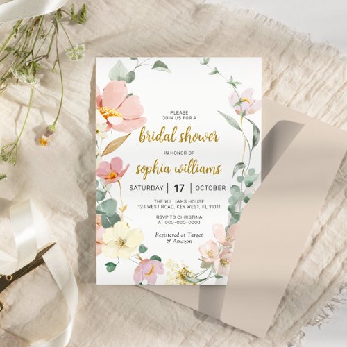 Wildflower Bridal Shower Invitation