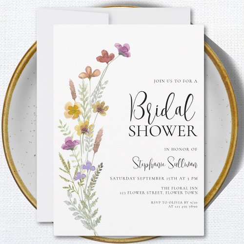 Wildflower Bridal Shower Invitation