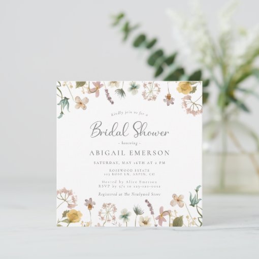 Wildflower Bridal Shower Invitation | Zazzle