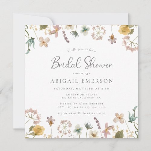 Wildflower Bridal Shower Invitation