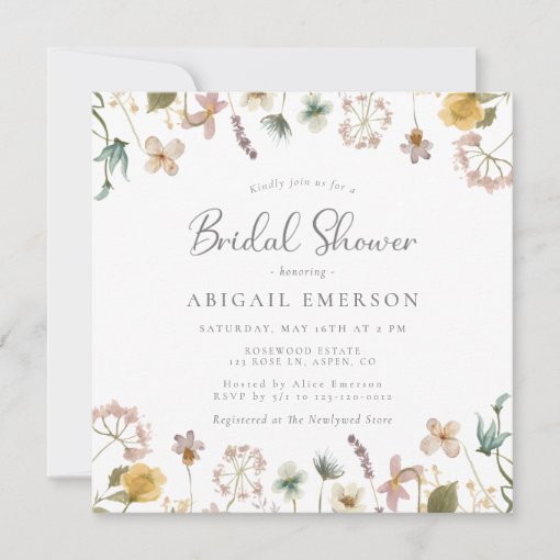 Wildflower Bridal Shower Invitation Zazzle