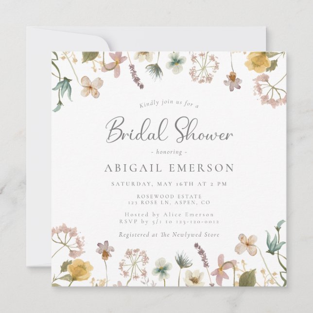 Wildflower Bridal Shower Invitation (Front)