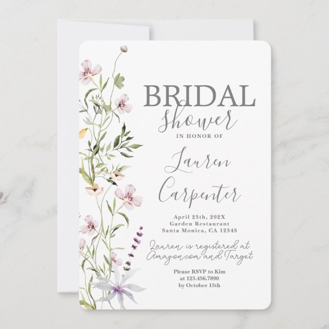 Wildflower Bridal Shower Invitation (Front)