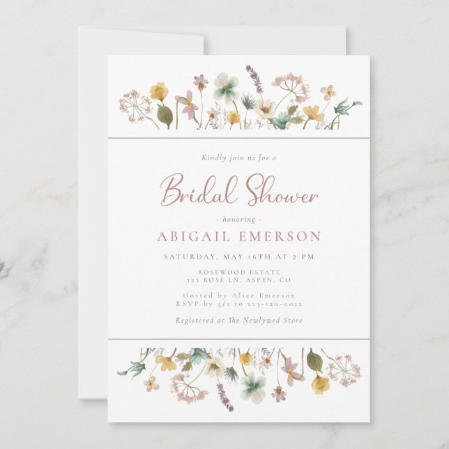 Wildflower Bridal Shower Invitation (Front)