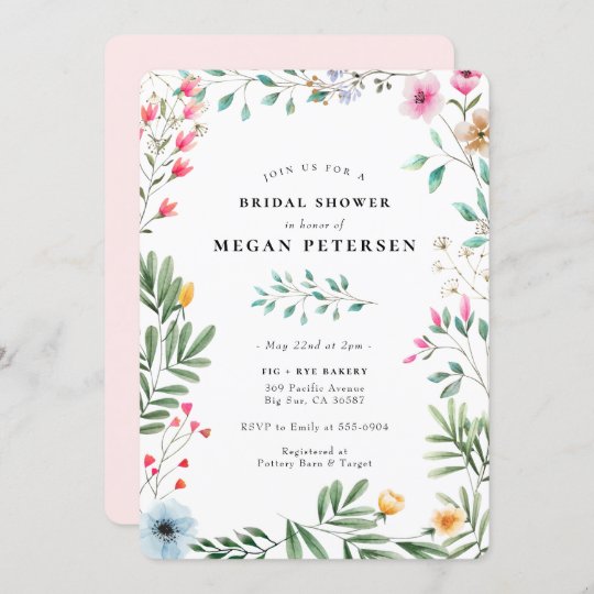 Wildflower Bridal Shower Invitation