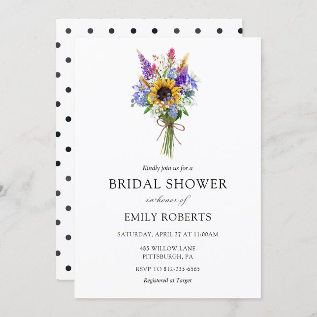 Wildflower Bridal Shower invitation (Front/Back)