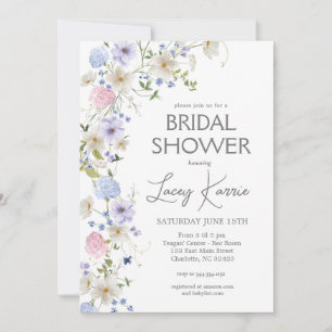 Wildflower Bridal Shower invitation, Boho Floral  Invitation