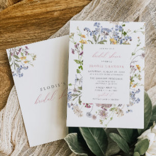 Wildflower Bridal Shower Invitation Boho Whimsical