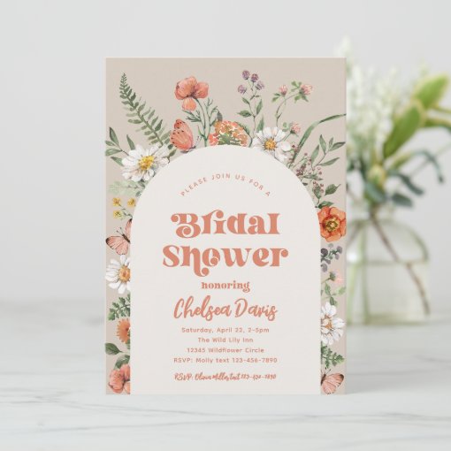 Wildflower Bridal Shower Invitation Bridal Zazzle