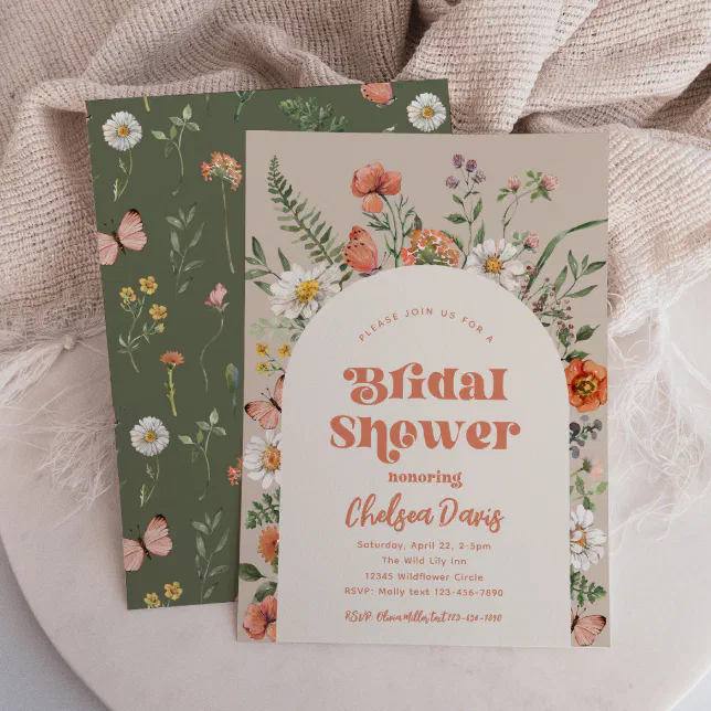 Wildflower Bridal Shower Invitation Bridal Zazzle