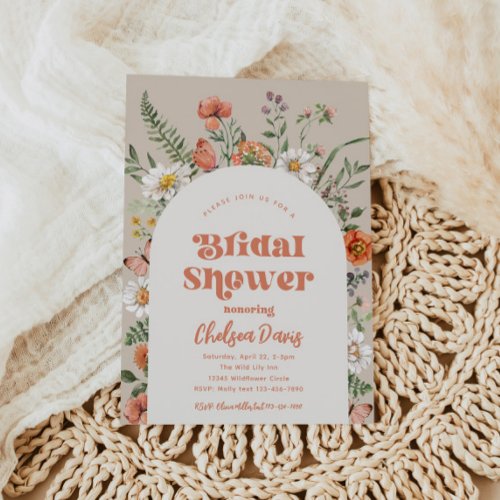 Wildflower Bridal Shower Invitation  Bridal