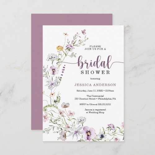 Wildflower Bridal Shower Invitation Card