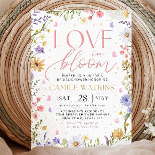 Wildflower Bridal Shower Invitation,Love In Bloom Invitation