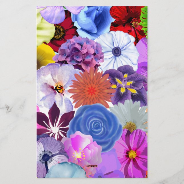 Wildflower Bridal Shower Invitation Template, Edit Stationery (Back)