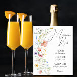 Wildflower Bridal Shower Mimosa Bar Poster<br><div class="desc">Mimosa bar poster with fun directions on how to mix your own features dainty wildflowers on the side. MATCHING items in our store.</div>