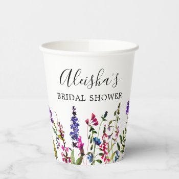 Wildflower Bridal Shower Paper Cups by lemontreeweddings at Zazzle