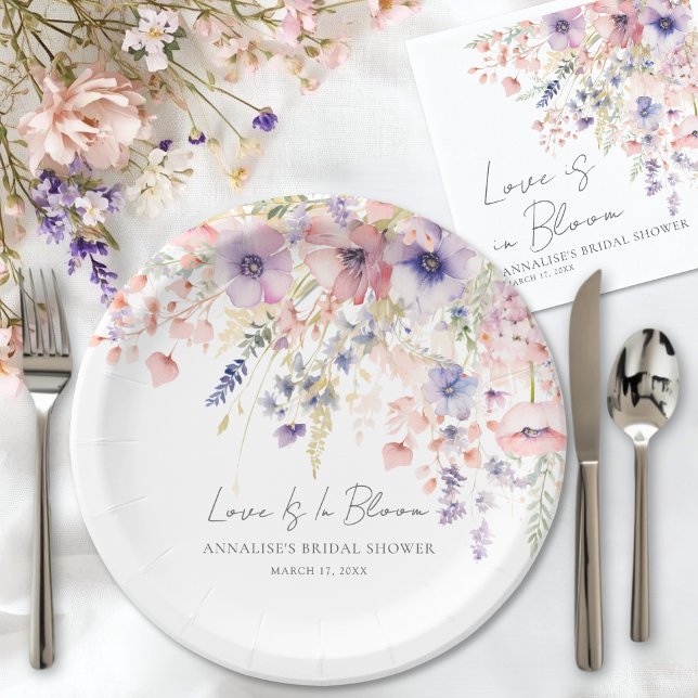 Wildflower Bridal Shower Paper Plates (Wildflower Bridal Shower Paper Plates)