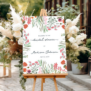 Wildflower Bridal Shower Party Welcome Foam Board