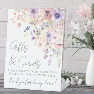 Wildflower Bridal Shower Pedestal Sign