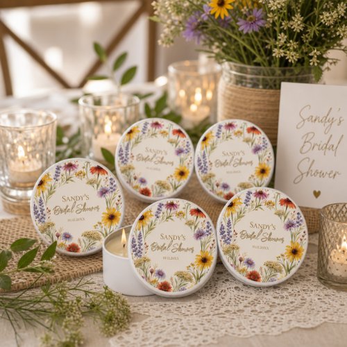 Wildflower Bridal Shower Personalized Botanical Mini Candle Favors
