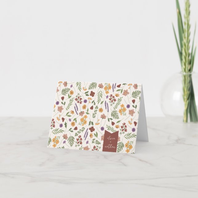 Wildflower Bridal Shower Personalized  Thank You Card (Front)