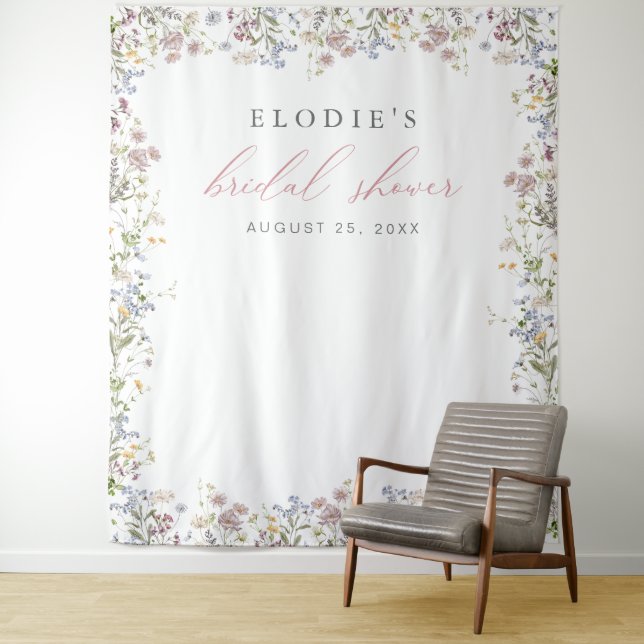 Wildflower Bridal Shower Photo Backdrop Floral (In Situ)