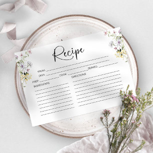 Wildflower Bridal Shower Recipe Card
