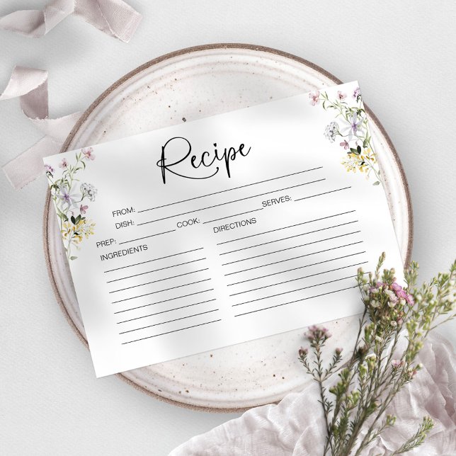 Wildflower Bridal Shower Recipe Card (Creator Uploaded)
