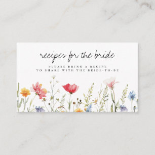Wildflower Bridal Shower Recipe Enclosure Card