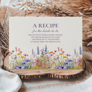 Wildflower Bridal Shower Recipe Enclosure Card