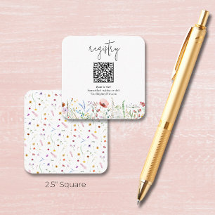 Wildflower Bridal Shower Registry Enclosure Card