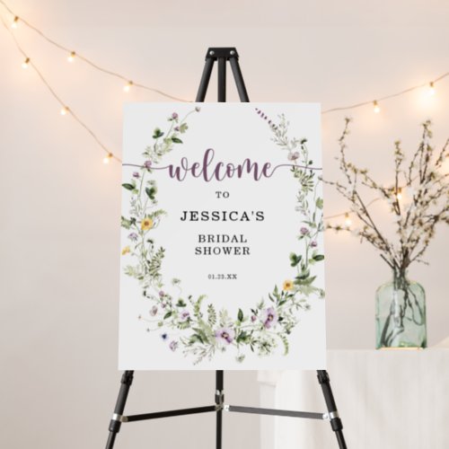 Wildflower Bridal Shower Rustic Floral Welcome Foam Board