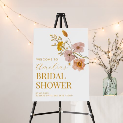 Wildflower Bridal Shower Sign Floral Welcome Sign